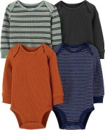 Simple Joys by Carter's Unisex Babies' Long-Sleeve Thermal Bodysuits, Pack of 4
